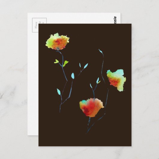 Moderne, einfache Blume Herbst Kunst Postkarte (Vorne/Hinten)