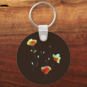 Moderne, einfache Blume Herbst Kunst Schlüsselanhänger (Vorderseite)