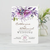 Moderne, einfache Blumenhochzeit Einladung (Stehend Vorderseite)