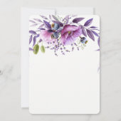 Moderne, einfache Blumenhochzeit Einladung (Rückseite)