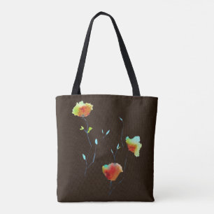 Moderne einfache blumige Blume Herbstkunst Tasche