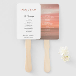 Moderne, einfache Blush-Hochzeitsprogramme Fächer