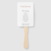 Moderne, einfache Blush-Hochzeitsprogramme Fächer (Vorderseite)