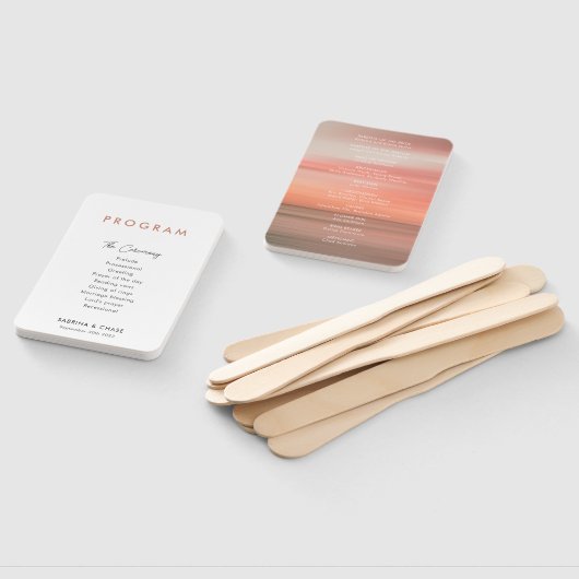 Moderne, einfache Blush-Hochzeitsprogramme Fächer (Non-assembled)