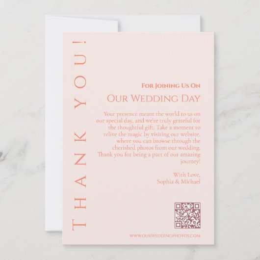 Moderne, einfache Blush-Wedding Vielen Dank - Einladung (Vorderseite)