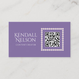 Moderne einfache Blüte für Kreative mit QR-Code Visitenkarte