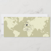 Moderne Einfache Boarding Pass Hochzeit in Urlaubs Einladung (Rückseite)