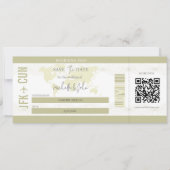 Moderne Einfache Boarding Pass Hochzeit in Urlaubs Einladung (Vorderseite)