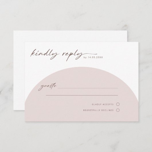 Moderne, einfache Bohemische Arch-UAWG-Antwortkart RSVP Karte (Vorne/Hinten)