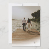 Moderne einfache Boho-Foto-Hochzeit Einladung (Rückseite)