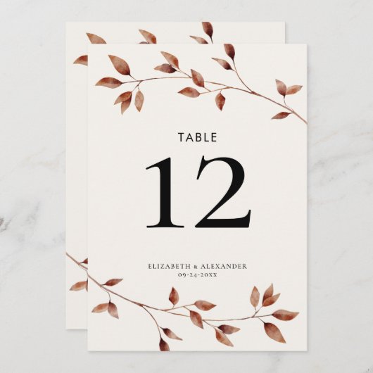 Moderne, einfache botanische Herbstlaube Hochzeite (Vorne/Hinten)