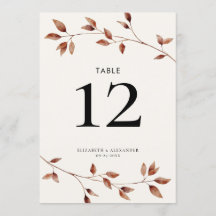 Moderne, einfache botanische Herbstlaube Hochzeite