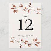 Moderne, einfache botanische Herbstlaube Hochzeite (Vorderseite)