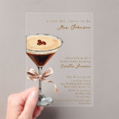 Moderne einfache Bow Espresso Martini Brautparty Acryleinladungen (Insitu (Handheld))