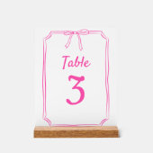 Moderne einfache Bow-Hochzeitssonne - Hot Pink-Tis Acrylschild (Vorderseite)