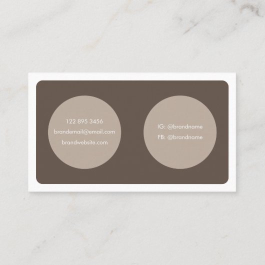 Moderne einfache Brauncreme Minimalistisch horizon Visitenkarte (Rückseite)