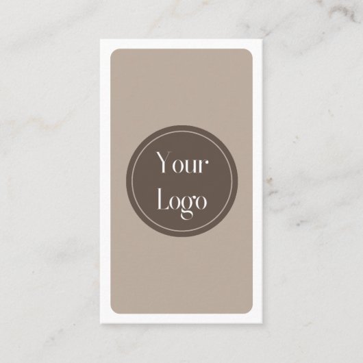 Moderne, einfache Brauncreme Minimalistisch Visitenkarte (Vorderseite)