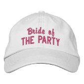 Moderne einfache Braut der Party rosa Text Bestickte Baseballkappe (Vorderseite)