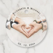 Moderne, einfache Braut und Foto Niedliche Hochzei Geschenkanhänger (Rückseite)