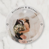 Moderne, einfache Braut und Foto Niedliche Hochzei Geschenkanhänger (Vorderseite)