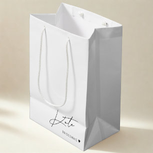 Moderne einfache Brautjungfer Vorschlag Geschenkta Mittlere Geschenktüte