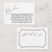 Moderne, einfache Bridal Display Duschkarte Begleitkarte (Vorne/Hinten)