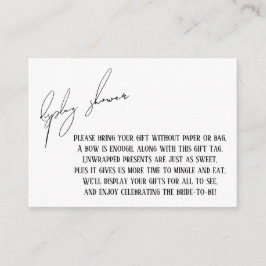 Moderne, einfache Bridal Display Duschkarte Begleitkarte