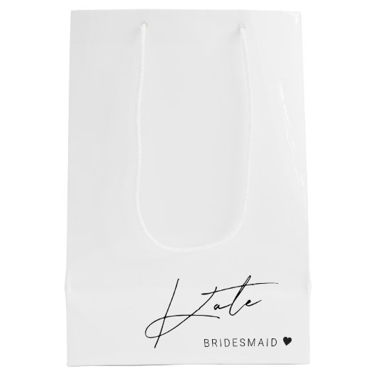 Moderne einfache Bridesmaid-Vorlage Geschenktüte (Rückseite)