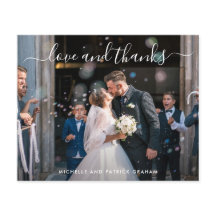 Moderne einfache Budget-Hochzeit-Dankeskarten