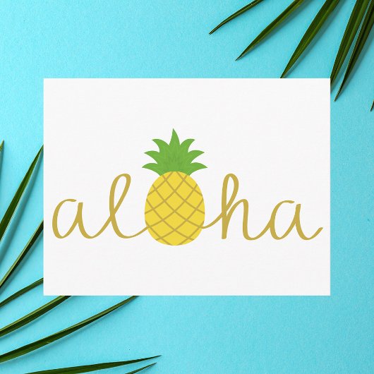 Moderne einfache bunte Insel Aloha Postkarte
