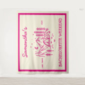 Moderne Einfache Camping Junggeselinnen-Abschied N Wandteppich (Vorderseite)