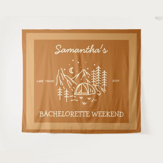 Moderne Einfache Camping Junggeselinnen-Abschied N Wandteppich (Vorderseite (Horizontal))