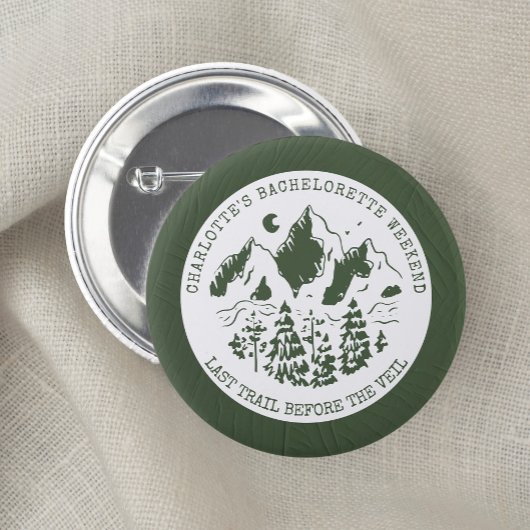 Moderne einfache Camping-Wochenend-Junggesellinnen Button