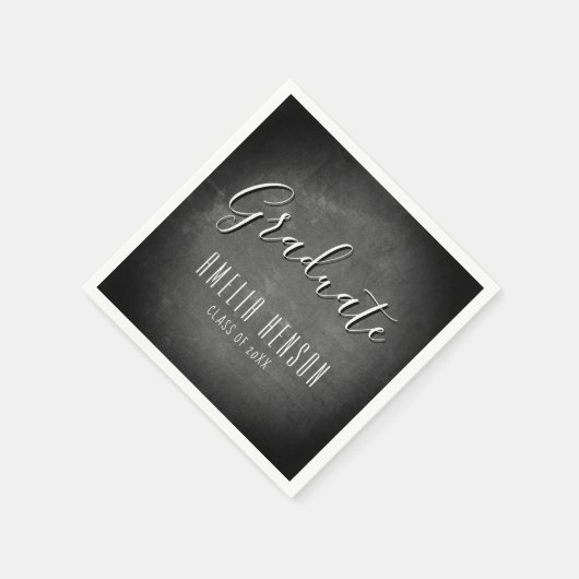 Moderne, einfache Chalkboard Graduate Graduate Par Serviette (Ecke)