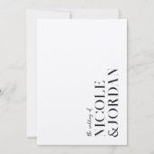 Moderne einfache Chic Black und Ecru Wedding Einladung (Rückseite)