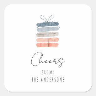 Moderne einfache chic Cheers! Geschenk für dich Quadratischer Aufkleber