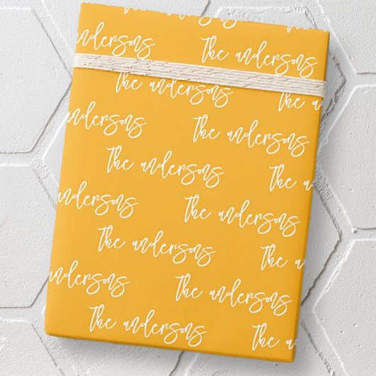 Moderne, einfache Chic Dein Familiennamensmuster Geschenkpapier