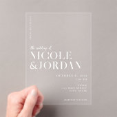 Moderne, einfache Chic-Hochzeit Acryleinladungen (Insitu (Handheld))