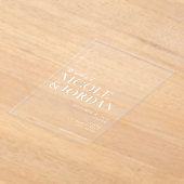 Moderne, einfache Chic-Hochzeit Acryleinladungen (Ablage )