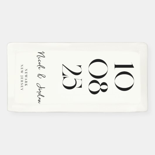 Moderne, einfache Chic-Hochzeit Banner (Horizontal)