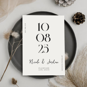 Moderne, einfache Chic-Hochzeit Save The Date