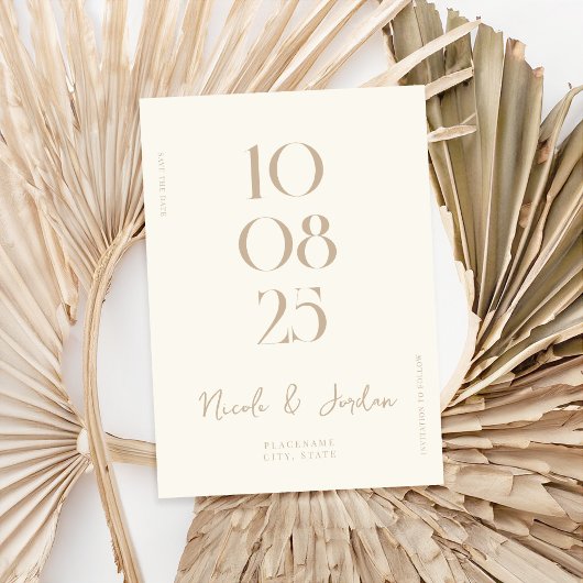 Moderne, einfache Chic-Hochzeit Save The Date