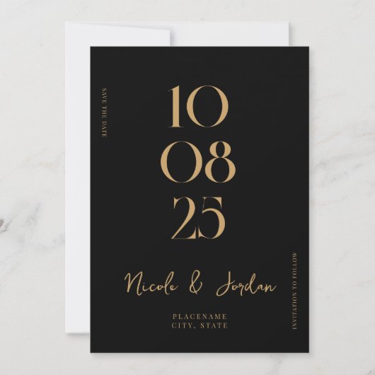 Moderne, einfache Chic-Hochzeit Save The Date (Vorderseite)