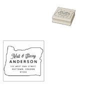 Moderne einfache Chic OREGON Staat Rücksendeadress Gummistempel (Stempel)