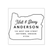 Moderne einfache Chic OREGON Staat Rücksendeadress Gummistempel (Prägung)