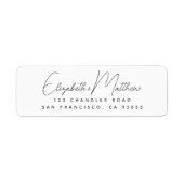 Moderne, einfache Chic-Script-Rücksendeadresse Hoc (Vorne)