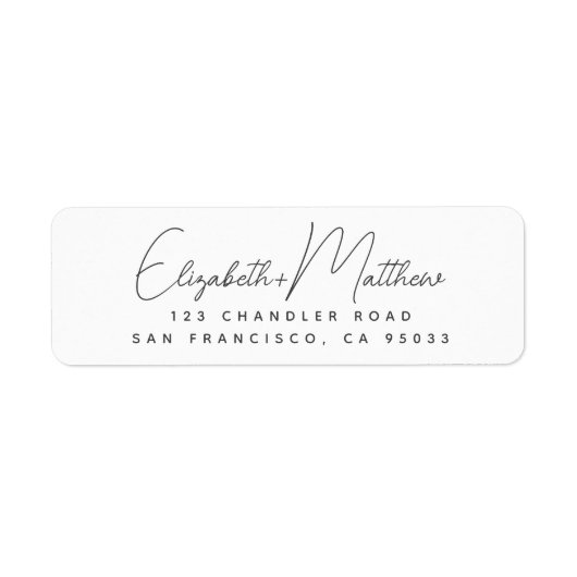 Moderne, einfache Chic-Script-Rücksendeadresse Hoc (Vorne)