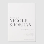 Moderne Einfache Chic Vellum Hochzeitseinladung Pergament Einladungen (Vorderseite)