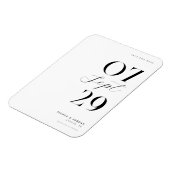 Moderne, einfache Chic Wedding rettet das Datum Magnet (Linke Seite)