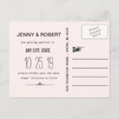 Moderne, einfache chinesische Hochzeiten retten da Ankündigungspostkarte (Rückseite)